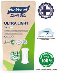 Vuokkoset  BIO Ultra Light Прокладки гигиенические ежедневные, 24 шт